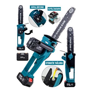 Yeni̇ Nesi̇l Kömürsüz 12 Inch Di̇ji̇tal Göstergeli̇ Otomati̇k Yağlamali Odun-dal Budama Maki̇nasi-b