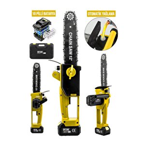 Yeni̇ Nesi̇l Kömürsüz 12 Inch Di̇ji̇tal Göstergeli̇ Otomati̇k Yağlamali Odun-dal Budama Maki̇nasi-y
