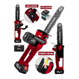 Yeni̇ Nesi̇l Kömürsüz 12 Inch Di̇ji̇tal Göstergeli̇ Otomati̇k Yağlamali Odun-dal Budama Maki̇nasi