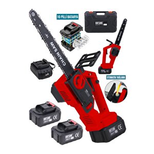 Yeni̇ Nesi̇l Kömürsüz Motor 10 İnç Yağlamali 10 Pi̇lli̇ Batarya+hizli Şarj İstasyonlu Dal Budama