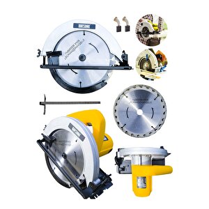 Metal Çift Dişli Sistem 185 Mm Bakır Motor Ahşap Sunta Kesme Daire Testere Makinesi