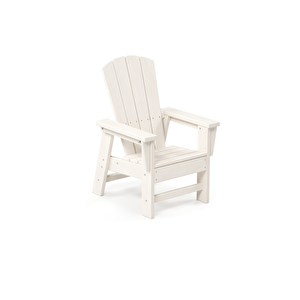 Beyaz Çocuk Adirondack Sandalye | Dış Mekan Bahçe Ve Balkon İçin Dayanıklı, Yıkanabilir, Anaokulu Ve Kreş Kullanımına Uygun Beyaz