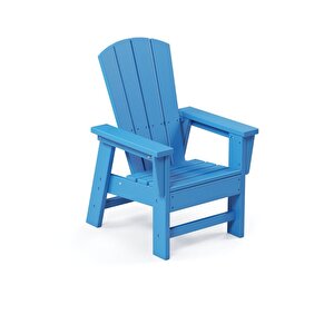 Mavi Çocuk Adirondack Sandalye, Yıkanabilir Koltuk, Dış Mekan Çocuk Mobilya, Kreş, Anaokulu Mavi