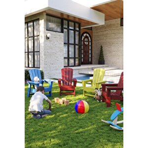 Mavi Çocuk Adirondack Sandalye, Yıkanabilir Koltuk, Dış Mekan Çocuk Mobilya, Kreş, Anaokulu Mavi