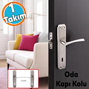 Oda Kapı Kolu 1 Takım Nikel İnox Aynalı Sağa Sola Uygun İç Dış Ahşap Pvc Metal Çelik Kapısı Tutamağı