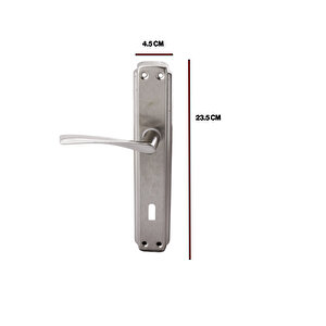 Oda Kapı Kolu 1 Takım Nikel İnox Aynalı Sağa Sola Uygun İç Dış Ahşap Pvc Metal Çelik Kapısı Tutamağı