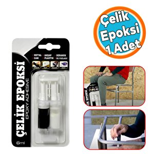 Çelik Epoksi Yapıştırıcı 6 Ml Metal Plastik Seramik Cam Çelik Yalıtım Onarma Doldurma 1 Adet