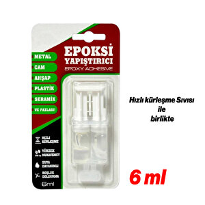 Epoksi Yapıştırıcı 6 Ml Hızlı Kuruyan Güçlü Genel Amaçlı Yapışma Metal Plastik Seramik Cam Kullanım