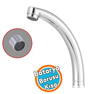 Mutfak Lavabo Musluk Batarya Kuğu Metal Lüks Evye Borusu Krom Su Kısa 360° Dönen Kaliteli Dayanıklı