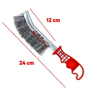 Metal Tel Fırça Plastik Saplı Kir Pas Mangal Barbekü Izgara Çok Amaçlı Temizleme Fırçası 30 Mm