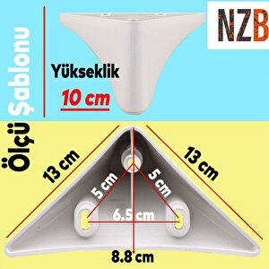 Lüks Mobilya Kanepe Sehpa Tv Ünitesi Koltuk Ayağı 10 Cm Beyaz Baza Ayak