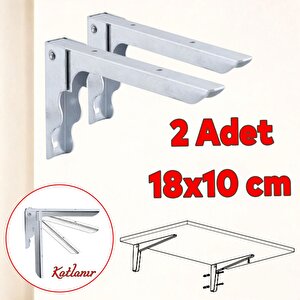 Metal Katlanır Raf Altı Ayağı Duvara Monteli Balkon Masası Sehpası Montajı 18 X 10 Cm (2 Adet)