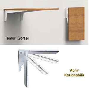 Metal Katlanır Raf Altı Ayağı Duvara Monteli Balkon Masası Sehpası Montajı 18 X 10 Cm (2 Adet)