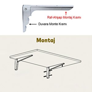 Metal Katlanır Raf Altı Ayağı Duvara Monteli Balkon Masası Sehpası Montajı 18 X 10 Cm (1 Adet)