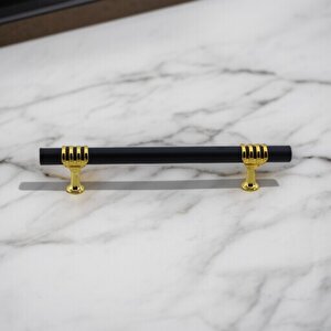 Mobilya Mutfak Dolabı Çekmece Dolap Kulpları Kapak Kulpu Kulbu Siyah Altın 160 Mm Metal Kulp 16 Cm