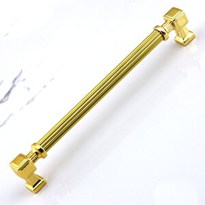 Mobilya Çekmece Mutfak Dolabı Dolap Kulpları Kulb 19.2 Cm Metal Gold Altın Çizgili Kulp 192 Mm