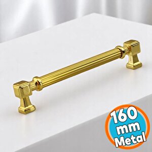 Mobilya Çekmece Mutfak Dolabı Dolap Kulpları Kulbu Kulpu Gold Altın Metal Kulp 160 Mm - 16 Cm