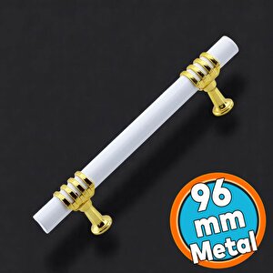 Metal Kulp Mobilya Mutfak Dolabı Çekmece Dolap Kulpları Kapak Kulpu Kulbu Beyaz Altın 96 Mm