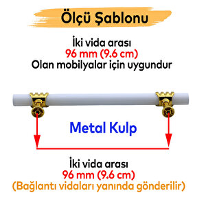 Metal Kulp Mobilya Mutfak Dolabı Çekmece Dolap Kulpları Kapak Kulpu Kulbu Beyaz Altın 96 Mm