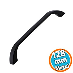 Mobilya Çekmece Mutfak Dolap Dolabı Kulpları Kapak Kulb 12.8 Cm Kulp 128 Mm Siyah Metal