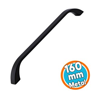 Mobilya Çekmece Mutfak Dolap Dolabı Kulpları Kapak Kulbu 16 Cm Kulp 160 Mm Siyah Metal
