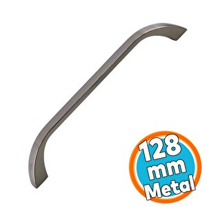 Metal Mobilya Mutfak Çekmece Dolap Dolabı Kapak Kulbu Kulpu Kulpları Göksu (128 Mm - 12.8 Cm) İnox