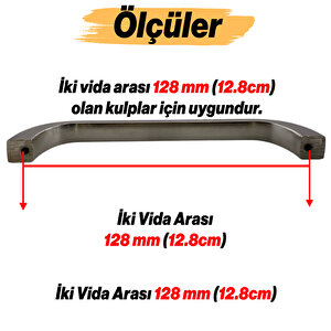 Metal Mobilya Mutfak Çekmece Dolap Dolabı Kapak Kulbu Kulpu Kulpları Göksu (128 Mm - 12.8 Cm) İnox