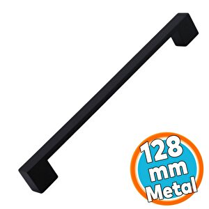 Metal Mobilya Mutfak Çekmece Dolap Dolabı Kulbu Kulpu Kulpları (128 Mm - 12.8 Cm) Siyah