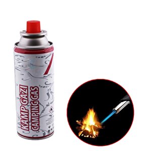 (1 Adet) Kamp Gazı Bütan Propan Tüpü Portatif Ocak Kartuşu Tek Kullanımlık Pürmüz 400 Ml 227 Gr