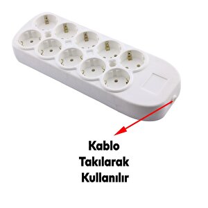 Grup Priz 10'lu Klemensli Fiş Priz Topraklı Çoklu Grup Priz Çoğaltıcı Onlu Kablosuz