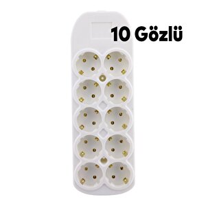 Grup Priz 10'lu Klemensli Fiş Priz Topraklı Çoklu Grup Priz Çoğaltıcı Onlu Kablosuz