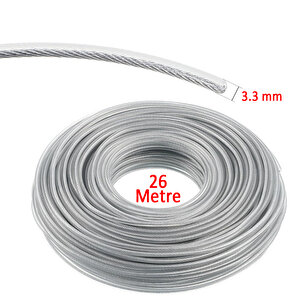 Çelik Telli Motorlu Tırpan Yuvarlak Misina Çim Ot Biçme Teli Güçlü Profesyonel 3.3 Mm 26 Metre