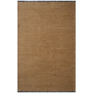 Solid 01 Beige Yumuşak Dokulu Makinede Yıkanabilir Kaymaz Tabanlı İnce Halı 160x230 cm
