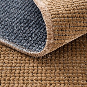 Cool Halı Solid 01 Beige Yumuşak Dokulu Makinede Yıkanabilir Kaymaz Tabanlı İnce Halı