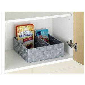 Saban 2 Bölmeli, Mutfak Düzenleyici Sepet Gri 26x 9 X 26 Cm