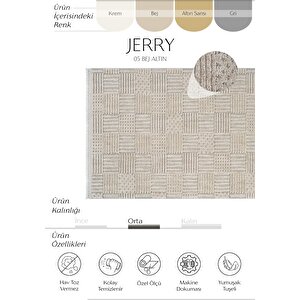 Cool Halı Jerry 05 Bej Halı Bukle Oturma Odası Salon Halısı Yumuşak Antre Koridor Kesme Halı Yolluk