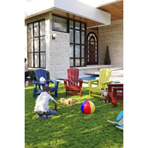 Kırmızı Çocuk Adirondack Sandalye, Yıkanabilir Koltuk, Dış Mekan Çocuk Mobilya, Kreş, Anaokulu Kırmızı 05