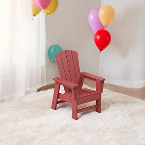 Kırmızı Çocuk Adirondack Sandalye, Yıkanabilir Koltuk, Dış Mekan Çocuk Mobilya, Kreş, Anaokulu Kırmızı 05