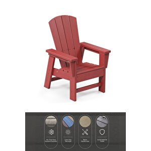Kırmızı Çocuk Adirondack Sandalye, Yıkanabilir Koltuk, Dış Mekan Çocuk Mobilya, Kreş, Anaokulu Kırmızı 05