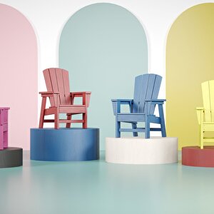 Kırmızı Çocuk Adirondack Sandalye, Yıkanabilir Koltuk, Dış Mekan Çocuk Mobilya, Kreş, Anaokulu Kırmızı 05