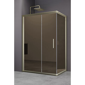 Minesota Temperli 6 Mm Dikdörtgen Cam Duşakabin Bronz Profil Bronz Reflekte Cam 80x150 cm