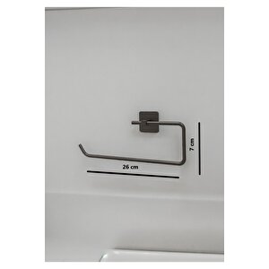 Siyah Yapışkanlı Kare Havluluk Ve Solo Havluluk Seti Banyo Seti