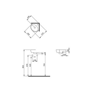 Mini Köşe Lavabo 30 Cm - Parlak Beyaz 1392-001-0126
