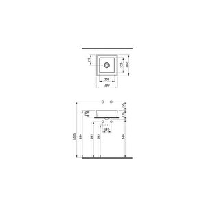 Vessel Kare Lavabo 38x38cm Parlak Beyaz, 1173-001-0125