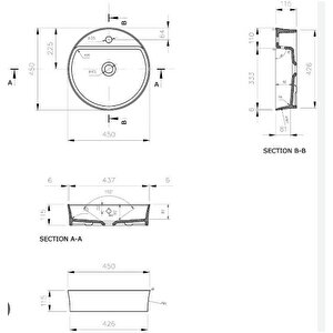 Sottile Slim Çanak Lavabo 45 Cm Parlak Beyaz 1599-061-0126