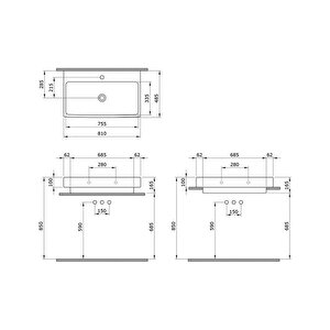 Scala Tezgah Üstü Lavabo 80 Cm Mat Antrasit 1078-020-0126