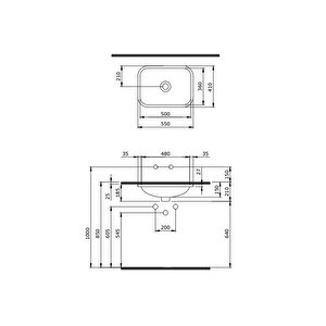 Scala 55 Cm Tezgahaltı Lavabo Parlak Siyah 1006-005-0125