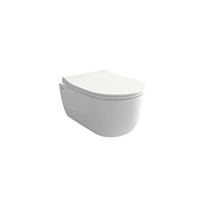 V-tondo Rimless Kısa Asma Klozet Beyaz 1417-001-0128 Kapak Dahil