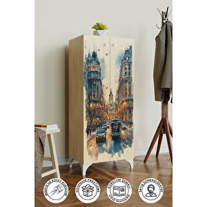 City Lights 3 Raflı Çok Amaçlı Dolap Mutfak Salon Banyo Ofis Salon Dolabı