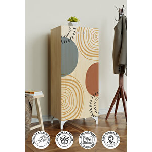 Circle Design 3 Raflı Çok Amaçlı Dolap Mutfak Salon Banyo Ofis Salon Dolabı